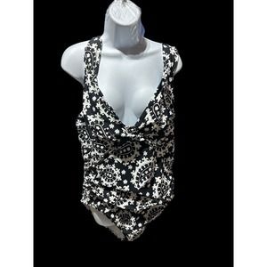 Anne Cole BLACK WHITE Plus Rouged Underwire Bathing Suit 22W PAISLEY Swim